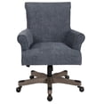thumbnail image 2 of Pemberly Row Office Chair in Navy Fabric with Gray Wash Wood, 2 of 6
