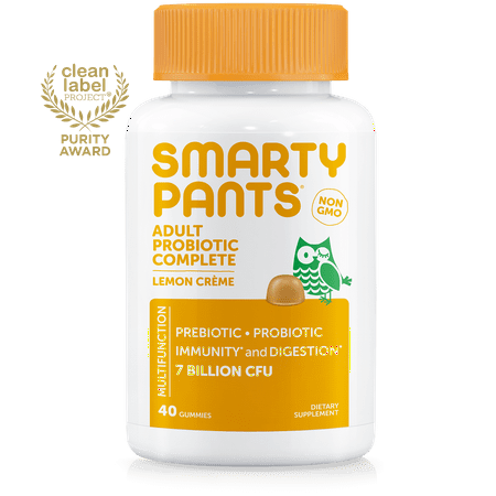 SmartyPants Adult Probiotic Complete Gummies, Lemon Crème, 40 ct