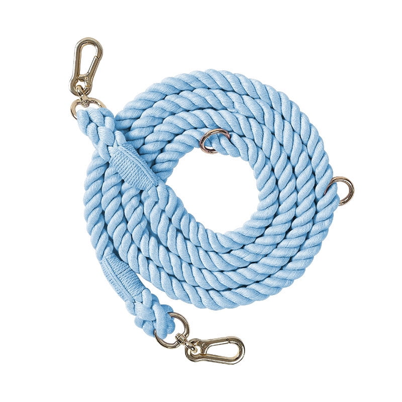 Leash Handcrafted Dog Leash Multifunctional Double Head Braiding Dog Training Leash with Gold Accessories for Running