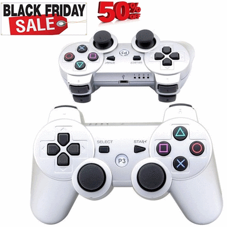 Black Friday Game Controller for PS3,Wireless Gaming Controller, Double Vibration Game Controller with Upgrade Sixaxis and High-Precision Joystick for Playstation (Best Pc Gaming Controller 2019)