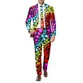 thumbnail image 4 of YAYUBA Mens Heart Suit Valentines Day Slim Fit Printed Blazer and Pants Love 2 Piece Outfit for Party and Wedding, 4 of 6
