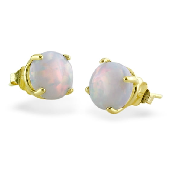 FJC Finejewelers 14k Yellow Gold 8mm Round Opal Stud Earrings