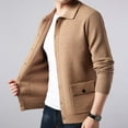 thumbnail image 4 of Mens Double Pocket Sweater Coat Solid Color Sweater Cardigan Coat, 4 of 5