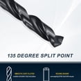 thumbnail image 4 of 1/16"-3/8" Drill Bit Set, Jobber Straight Shank Bits Kit M2 High-Speed Steel for Metal Steel Wood 135 Degree Split Point Black Oxide Finish - 15 Pack, 4 of 7