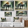 thumbnail image 4 of Designart "Impressionist Green Piano Instrument" Music Floater Framed Wall Art Prints, 4 of 5
