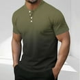 thumbnail image 2 of WRKEKC Summer Men's T-Shirts Button Crew Neck Gradient Short Sleeve Top for Men Trendy Casual Daily Wear Dates and Summer Gatherings, 2 of 6