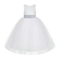 thumbnail image 2 of Ekidsbridal Girl Communion Dress - Floral Lace White Tutu with Bow Sash LG7noFT-A (Size: M-10), 2 of 3