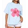 thumbnail image 2 of Women Oversized Graphic Y2k Short Sleeve Crew Neck Drop Shoulder Loose Fit Tees Summer Preppy Aesthetic M, 2 of 9