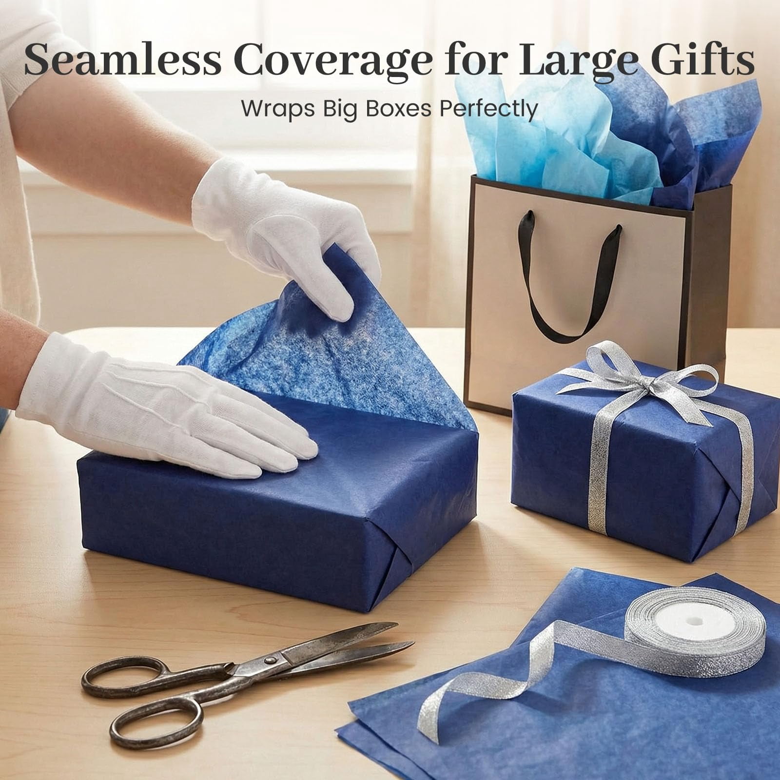 112 Sheets Tissue Paper – 20 x 14 Inch, for Gift Bags, Mother's Day, DIY Crafts, Gift Wrapping, Decor, Available in Blue, Brown, Green, Multi, Orange, Purple, Red, and White
