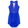 thumbnail image 3 of TiaoBug Girls Sleeveless Strappy Back Ice Figure Skating Dress Gymnastics Competition Dance Costume Royal Blue 10, 3 of 5