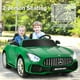 Costway 2 Places 12V Enfants Monter sur Voiture Mercedes Benz AMG GTR W / à Distance et LED Lumières Vert – image 4 sur 10