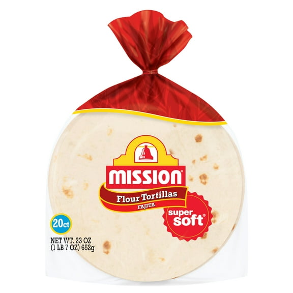 Mission Super Soft Fajita Flour Tortillas, 23 oz, 20 Count