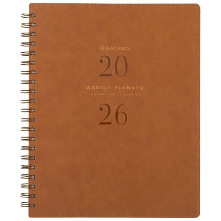 AT-A-GLANCE Signature Collection 2026 Weekly Monthly Planner Brown Large 8 12 x