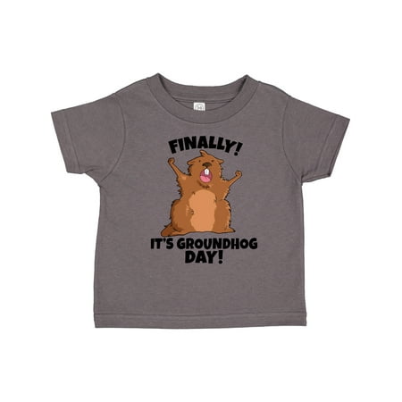 

Inktastic Finally It s Groundhog Day Gift Toddler Boy or Toddler Girl T-Shirt
