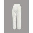 thumbnail image 4 of TaTaai Women Solid Color Cotton Linen Casual Long Pants Drawstring Waist Loose Straight Leg Lightweight Breathable Soft Fabric Machine Washable No Fading Daily Office Wear Gift, 4 of 6
