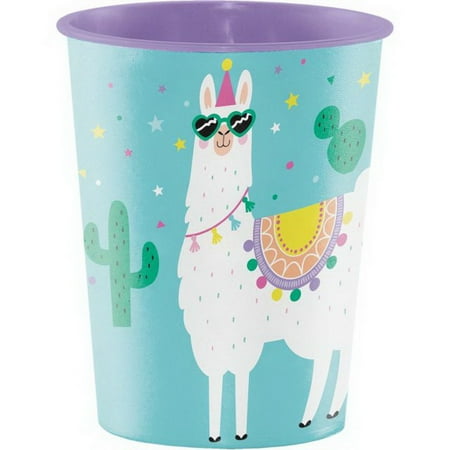 Keepsake Cup - Creative Converting 339589 Llama Party Plastic Keepsake Cup 16 Oz., CASE of 12