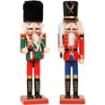 thumbnail image 1 of Soldados de Cascanueces de Madera 2 Estilos 30cm Figuras de Cascanueces Navideños Tradicionales Soldado Pintado de Pino Premium para Decoración (Tambor y Espada) esquí esquí Gafas de esquí, 1 of 5