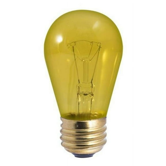Bulbrite 861312 11 watt Dimmable S14 Incandescent Light Bulbs with Medium E26 Base, Transparent Yellow - Pack of 25
