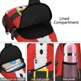 thumbnail image 4 of Sling Backpack,Red Christmas Santa Costume Pattern Sling Bag with Water Bottle Holder,Waterproof Sling Bag for Men/Women with Headphone Jack for Hiking,Travel, 4 of 6