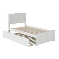 Bowery Hill Twin XL Platform Bed with Trundle in White