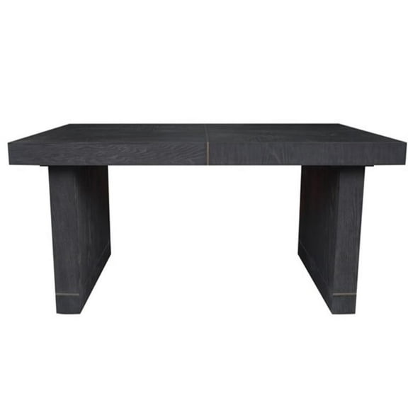 Pemberly Row Contemporary / Modern Dining Table in Black Wood