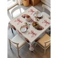thumbnail image 6 of Pink Bow Football Table Cloth, Modern Game Balls Retro Burlap Waterproof Tablecloth for Square Tables, Reusable Washable Fabric Table Cover for Restaurant Kitchen Dining Tables 54"x54", 6 of 6