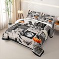 thumbnail image 3 of Erosebridal Halloween Raven Crow Twin Quilt Set, Spooky Jack O Lantern Twin Coverlet Set for Boys Girls, Beige Black Orange, 2-Piece 1 Bedspread and 1 Pillowcase, 3 of 7