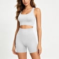 thumbnail image 2 of Stamzod Yoga Sweatsuits Women 2 Piece Outfit Summer Slim Fit Tank Tops and High Waist Shorts Set Casual Workout Gym Sweat Sets Women Activewear White M, 2 of 9