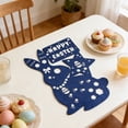 thumbnail image 3 of Easter placemats, felted egg and bunny tablecloths, spring party table decorations, heat-insulating placemats, Home Decor,1 PC,Dark Bule., 3 of 7