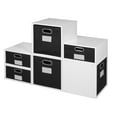 thumbnail image 2 of Niche Cubo Storage Set- 3 Full Cubes/3 Half Cubes with Foldable Storage Bins- White Wood Grain/Black, 2 of 8