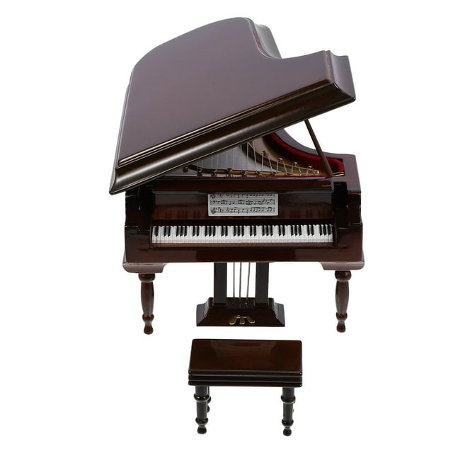 unbranded 1Ud Caja Musical Piano Sencilla Y Portátil En Color Café Para De Escritorio