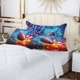 thumbnail image 6 of Plush Pillow Cases King Size Ultra Soft Warm Pillowcases with Zipper American Flag and Football 20"x40", 6 of 9