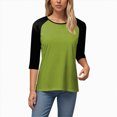 thumbnail image 6 of Towmus Womens Plus Size Tops 3/4 Sleeve Crew Neck Casual Tunic Tops Patch Color Dressy Blouses Summer Shirts, 6 of 6
