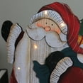 thumbnail image 6 of Northlight 19.5" Red and White LED Lighted Santa Claus Christmas Wooden Figure, 6 of 6