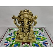 Brass Panchmukhi Ganesha Statue Lord Ganesha Statue Brass Elephant God Statue Five Face Ganesha Idol Five-Headed Ganpati Figure Ganpati Murti Indian Handcrafted Statue Home Decor - AtoZ India Cart