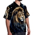 thumbnail image 2 of Leo Constellation Men's Casual Printed Button Down Short Sleeve Summer Beach Shirt, Unisex, 2 of 6