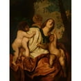 thumbnail image 2 of After Anthony van Dyck 19x24 Black Ornate Framed Double Matted Museum Art Print Titled: Allegory of Caritas (1701-1810), 2 of 5