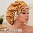 thumbnail image 2 of "Silk Bonnet for Natural Hair Bonnets for Black Women, Satin Bonnet for Long Hair Cap for Sleeping, Large Silk Hair Wrap for Curly Hair Bonnet for Sleeping", 2 of 6