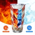 thumbnail image 6 of Picia Patriotic Butterfly Floral Pattern 20 oz Tumbler Stainless Steel Vacuum Insulated Coffee Ice Cup Double Wall Travel Flask Dual Lid Water Bottle, Eco-friendly Car Cup, 6 of 8