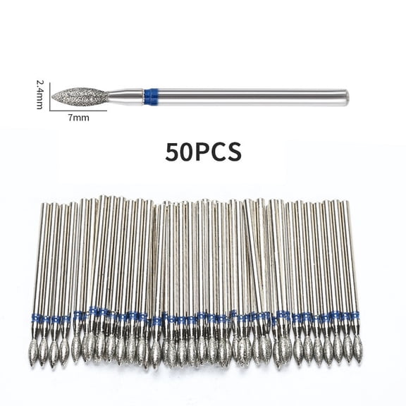 Mosiee 50Pcs Diamond Nail Drill Bits Set for Manicure Pedicure Dead Skin Removal Nail A