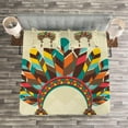 thumbnail image 3 of Ambesonne Ethnic Quilted Bedspread Set 3 Pcs, Vintage Headband Tribal, King Size, Multicolor, 3 of 3