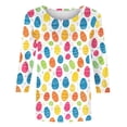thumbnail image 5 of Women's Plus Size Easter Shirts Graphic Print 3/4 Sleeve Round Neck Loose T-Shirt Spring Casual Wear, 5 of 5