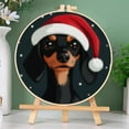 thumbnail image 3 of Merry Christmas Black Dachshund Dog DIY Stamped Cross Stitch Kits Easy for Beginners with Hoop 11CT Counted Embroidery Needlepoint Crafts Arts for Handmade Enthusiasts and Home Decor 30x30cm(8), 3 of 8