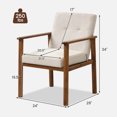 thumbnail image 3 of Costway Chaise d'Appoint Moderne Fauteuil en Tissu de Lin Rembourré avec Pieds en Bois Massif, 3 of 8