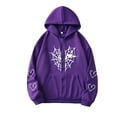 thumbnail image 2 of Trushirts Womens Purple Full Zip Oversized Hoodie - Spider Web Heart Print, 100% Polyester Soft with Kangaroo Pocket, Warm for Spring/Fall/Winter, S-XXXL,Size M, 2 of 3