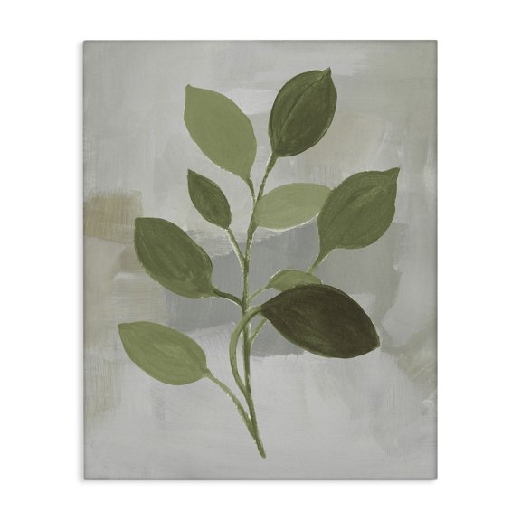 Stupell Industries Modern Leaf Sprigs over Grey Canvas Art, 16 x 20, by Lanie Loreth