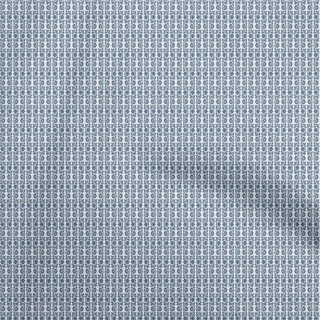 oneOone Cotton Cambric Medium Blue Fabric Asian Block Dress Material Fabric Print Fabric By The Yard 56 Inch Wide