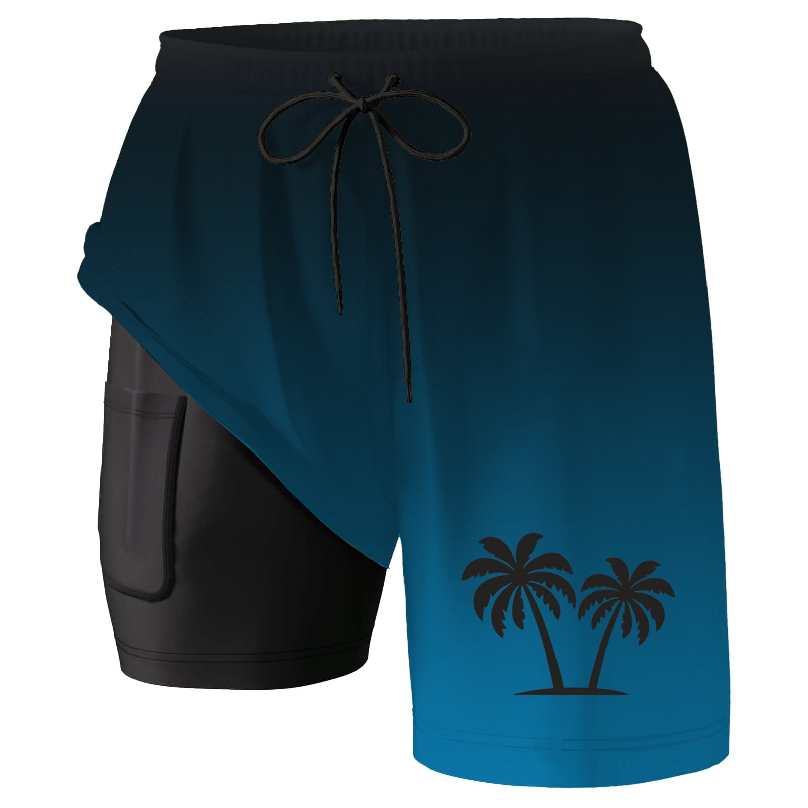 MuXiKeJi Clothes 9 Inch Men Swim Trunks with Compression Breathable Liner Quick Dry Zipper Pockets for Water Beach Travel Cruise