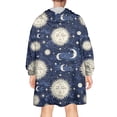 thumbnail image 2 of Wearable Oversized Blanket,Dark Blue Sun Moon Star Pattern Wearable Blanket Hoodie for Adults,Cozy Hooded Blankets with Super Pockets,Super Warm Fuzzy Pullover for Women & Men, 2 of 6