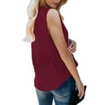 thumbnail image 4 of WTXUE T-Shirts Sleeveless, Round Neck Shirts for Women's Tank Casual Blouse Tunic Solid | Casual for Women Wine M, 4 of 6